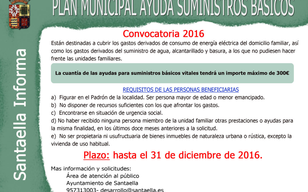 Plan municipal ayuda suministros básicos