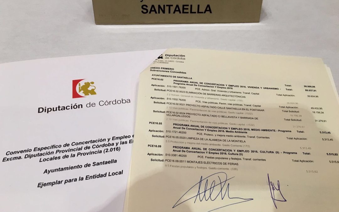 SANTAELLA FIRMA El PROGRAMA DE CONCERTACIÓN Y EMPLEO 2016