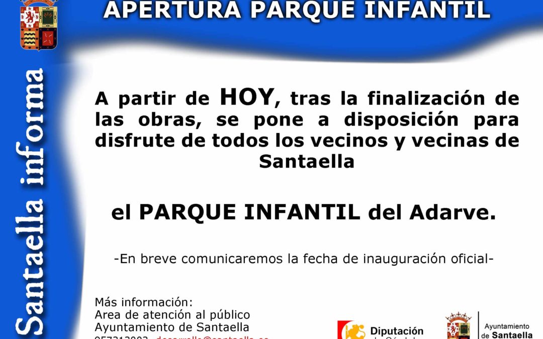 APERTURA DEL PARQUE INFANTIL DEL ADARVE