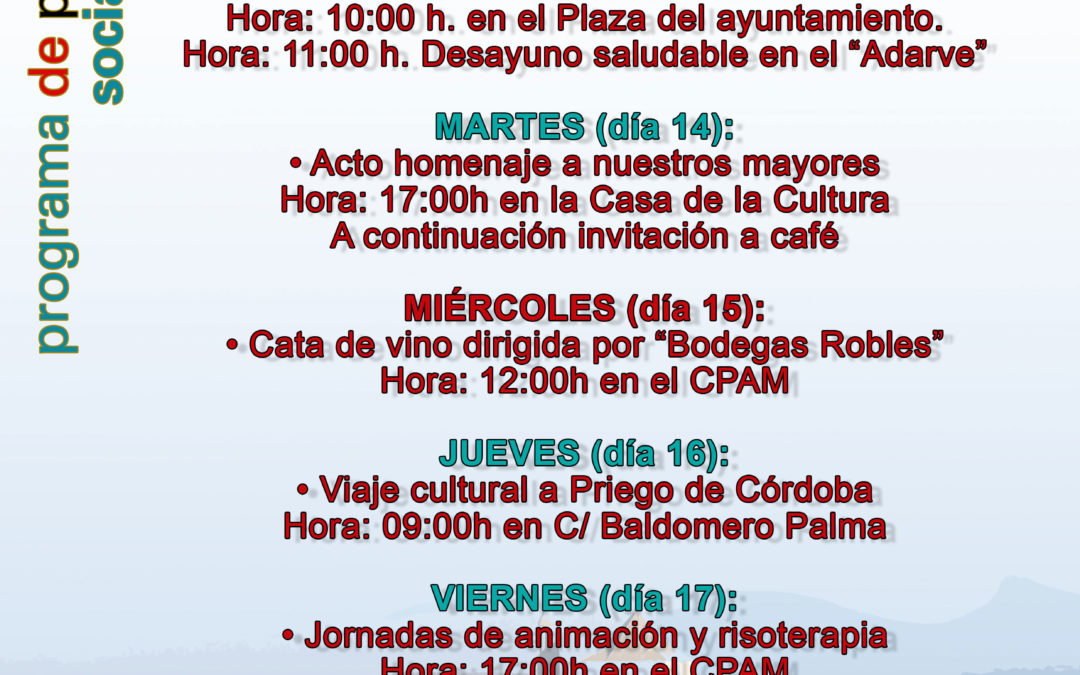 PROGRAMACIÓN SEMANA DEL MAYOR DE SANTAELLA 2017