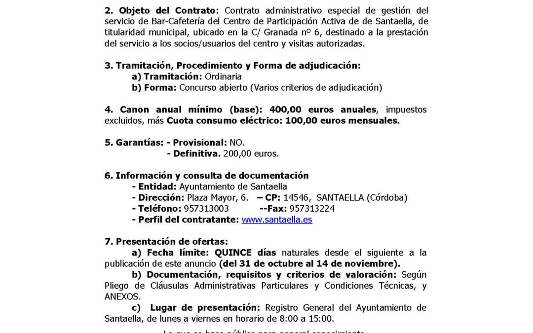 BASES PARA LA CONTRATACIÓN DEL SERVICIO CPA