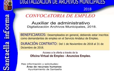 OFERTA DE EMPLEO  – AUXILIAR DE ADMINISTRATIVO