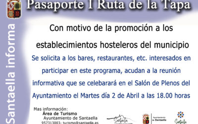 PASAPORTE I RUTA DE LA TAPA VILLA DE SANTAELLA