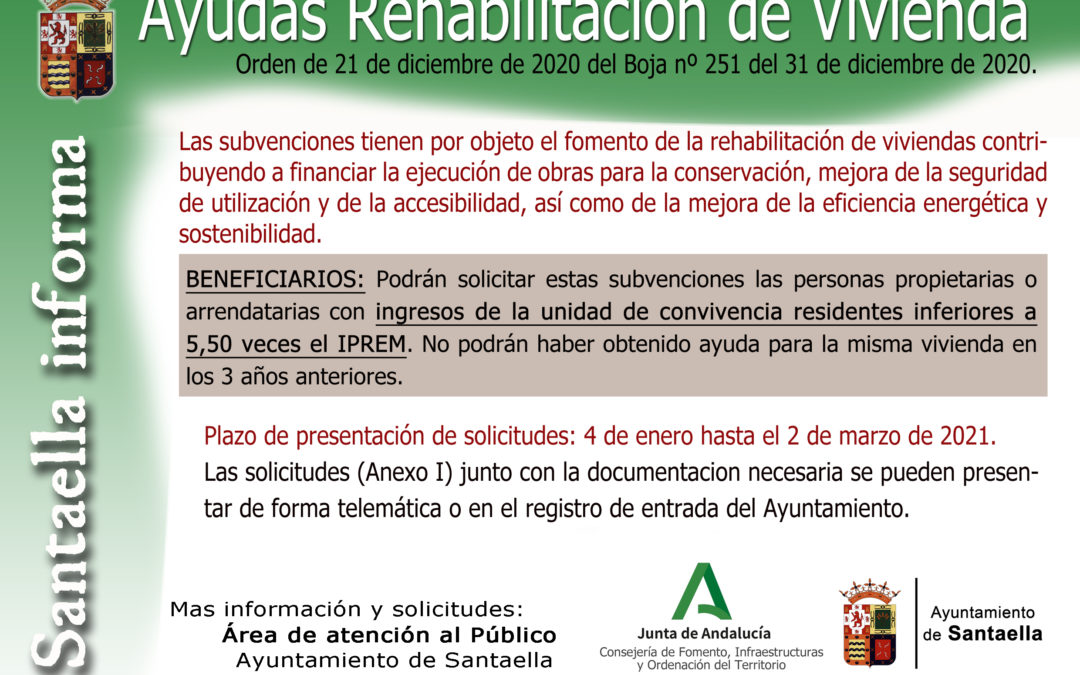 AYUDAS REHABILITACIÓN DE VIVIENDA