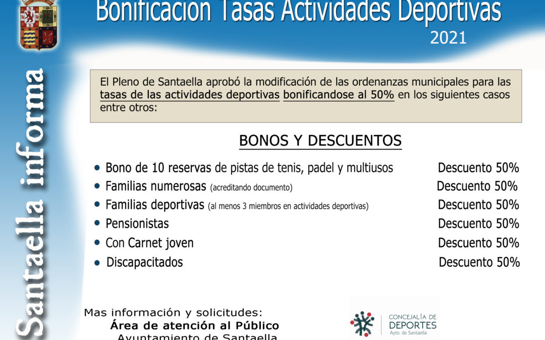 Bonificación de Tasas de Actividades Deportivas