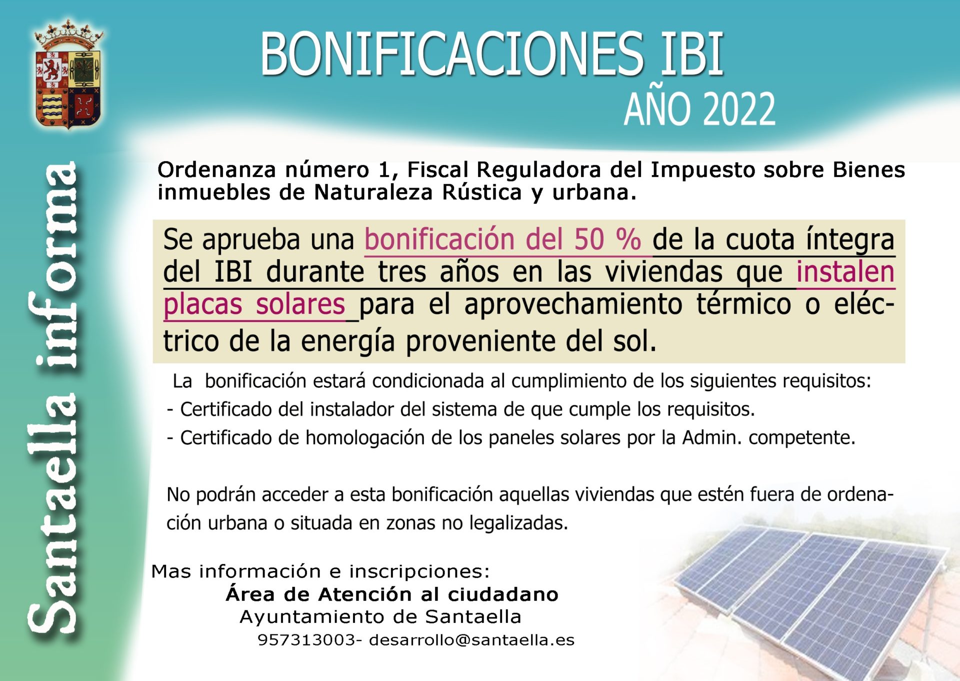 BONIFICACIONES IBI - Ayuntamiento De Santaella